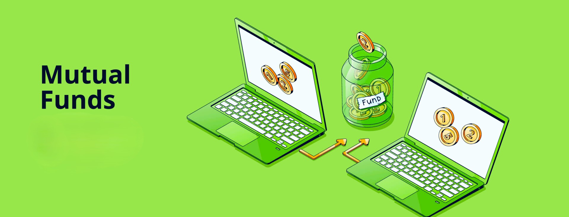 Vector banner of investment in mutual fund